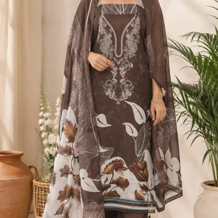 NB-001 এসি কটন থ্রী পিস (Brown)