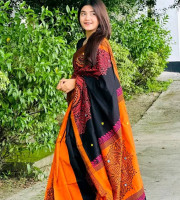 Dupian Silk Saree Block Printed-DS-401